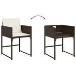 vidaXL Ensemble à manger de jardin 5 Pièces et coussins marron poly rotin
