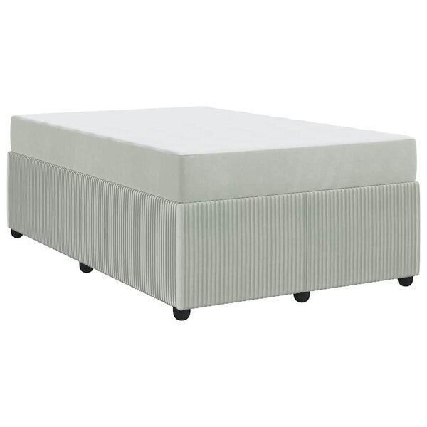 vidaXL Cadre de lit avec matelas Gris clair 120 x 200 cm Velours