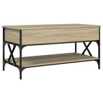 vidaXL Table basse chêne sonoma 100x50x50cm bois d'ingénierie et métal