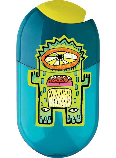 Taille crayon Double Motif « Monster » avec Gomme Jaune / Turquoise FABER-CASTELL