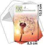 Lot 5 cartes remerciements condoléances +5 enveloppes blanches format 9x14cm