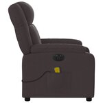 vidaXL Fauteuil de massage inclinable électrique Marron foncé Tissu
