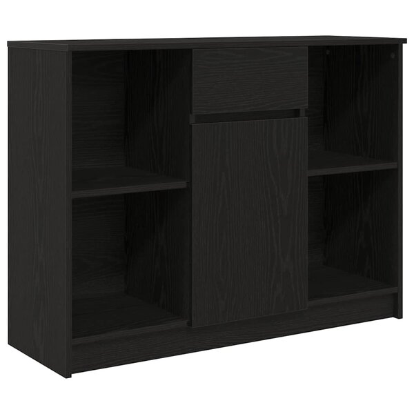 vidaXL Buffet avec tiroir chêne noir 101x35x76 cm bois d'ingénierie