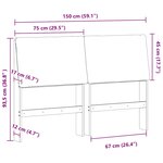 vidaXL Tête de lit capitonnée Gris clair 150 cm Pin massif