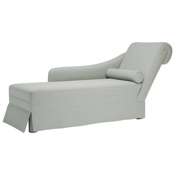 vidaXL Fauteuil long et traversin accoudoir droit gris clair velours