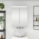 vidaXL Amoire de salle de bain avec miroir avec étagère TULUM Blanc