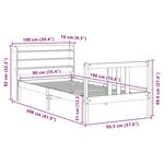 vidaXL Cadre de lit avec tête de lit sans matelas 90x190 cm