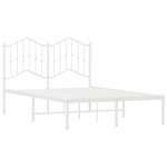 vidaXL Cadre de lit métal sans matelas et tête de lit blanc 120x190 cm