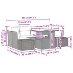 vidaXL Ensemble de canapé de jardin 7 pièces avec coussins en marron poly rattan