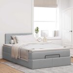 vidaXL Lit ottoman avec matelas gris clair 120x200 cm tissu