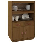 vidaXL Buffet haut Marron miel 67x40x108 5 cm Bois massif de pin