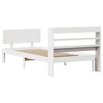 vidaXL Cadre de lit avec tête de lit sans matelas blanc 90x200 cm