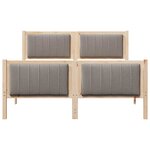vidaXL Cadre de lit Marron et taupe 140 x 200 cm Bois massif en pin