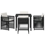 vidaXL Ensemble de salle à manger pour jardin 5 Pièces Noir Poly rotin