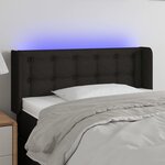 vidaXL Tête de lit à LED Noir 103x16x78/88 cm Tissu