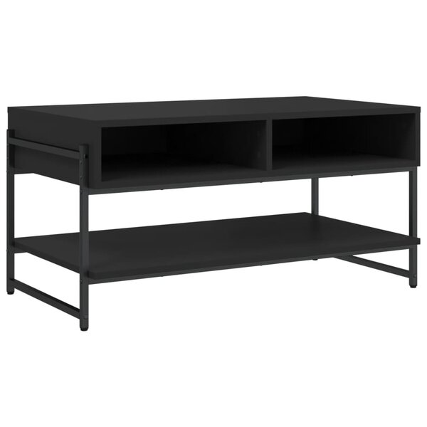 vidaXL Table basse noir 90x50x45 cm bois d'ingénierie