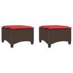 vidaXL Tabourets jardin coussins 2Pièces marron 55x55x36cm résine tressée