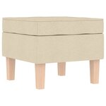 vidaXL Chaise à bascule avec repose-pied Crème Tissu