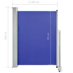 vidaXL Auvent latéral rétractable de patio 100x300 cm Bleu
