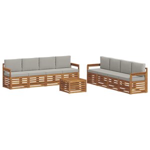 vidaXL Ensembles de canapés avec coussin 9 Pièces Gris Naturel et Clair