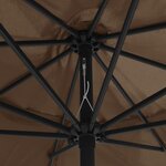 vidaXL Parasol de jardin avec mât en métal 390 cm taupe