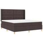 Lit à ressorts vidaXL avec matelas et LED Marron foncé 180x200 cm en tissu