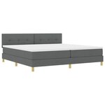 vidaXL Lit à ressorts avec matelas Gris foncé 200 x 200 cm tissu
