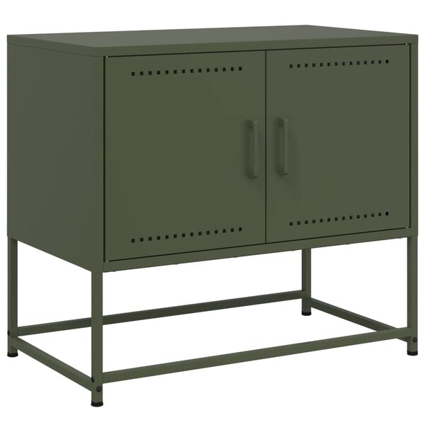 vidaXL Meuble TV vert olive 68 5x39x60 5 cm acier