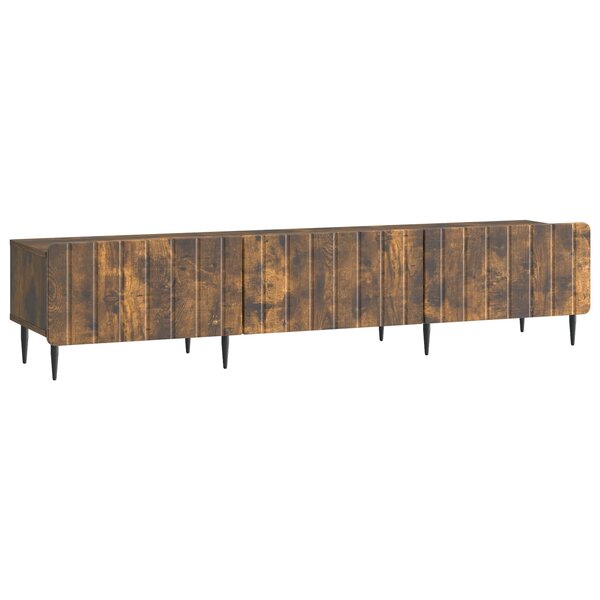 vidaXL Meuble TV Chêne fumé 147 x 34 5 x 32 cm Bois d'ingénierie