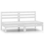 vidaXL Canapés centraux de jardin 2 Pièces blanc bois de pin massif