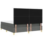 vidaXL Lit à ressorts avec matelas Gris foncé 180 x 200 cm tissu