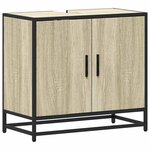 vidaXL Meuble de salle de bain avec lavabo Chêne Sonoma 65 x 33 x 60 cm Bois d'ingénierie