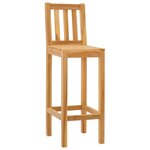 vidaXL Tabouret de bar 2 Pièces Naturel Bois de teck massif