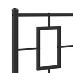 vidaXL Cadre de lit métal avec tête de lit/pied de lit noir 80x200 cm