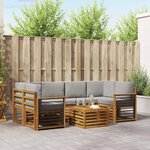 vidaXL Ensemble de canapés d'extérieur 7 Pièces Gris Naturel et Clair