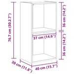 vidaXL Bibliothèque chêne fumé 40x30x77 cm bois d'ingénierie