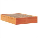 vidaXL Cadre de lit sans matelas cire marron 160x200cm bois pin massif