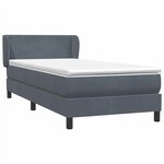 vidaXL Sommier à lattes de lit et matelas gris foncé 90x210 cm velours