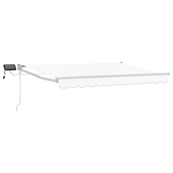 vidaXL Store rétractable manuel avec LEDs Blanc 3 5 x 2 5 m
