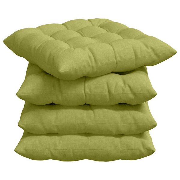 vidaXL Coussins de siège 4 pc Tissu Vert clair 40 x 40 x 6 cm
