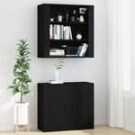 vidaXL Armoire murale Noir 80x33x80 cm Bois d'ingénierie