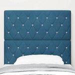 vidaXL Tête de Lit LED Argyle Manuel Bleu foncé 90 cm Velours