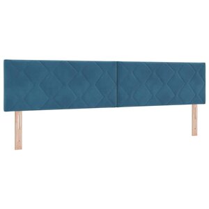vidaXL Tête de lit avec tête de lit Bleu foncé 200 cm Velours