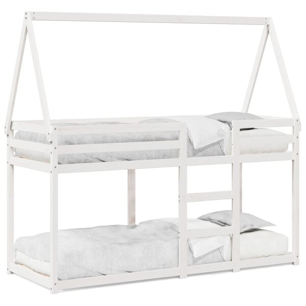 vidaXL Lit superposé sans matelas blanc 75x190 cm bois de pin massif