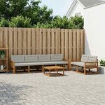 vidaXL Ensemble de canapés d'extérieur 7 Pièces Naturel et gris clair