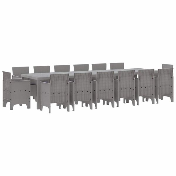 vidaXL Ensemble de salle à manger pour jardin 15 Pièces Gris clair