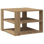 vidaXL Table basse chêne artisanal 58x58x40 cm bois d'ingénierie