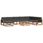 vidaXL Ensemble de canapés d'extérieur 9 Pièces Naturel et Anthracite