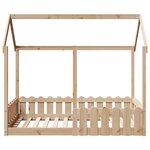 vidaXL Cadre de lit d'enfants forme de maison sans matelas pin massif