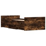 vidaXL Cadre de lit tête de lit et pied de lit chêne fumé 100x200 cm